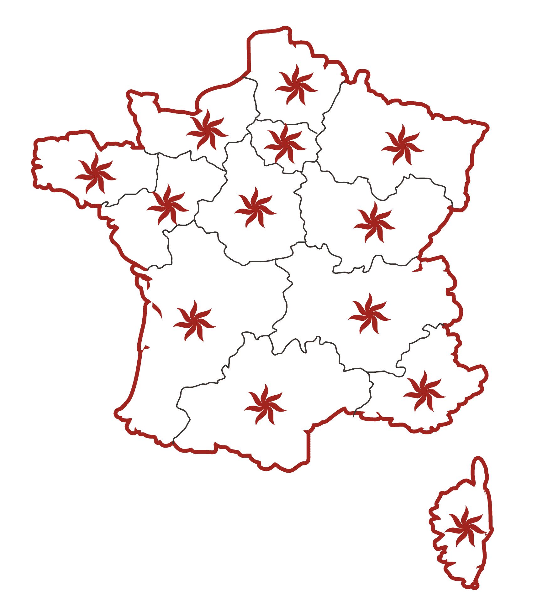 Carte France Atout-Therm des radiateurs fabriqués français à inertie et accumulation